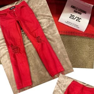 Express Red stretch Jean Size 2-short